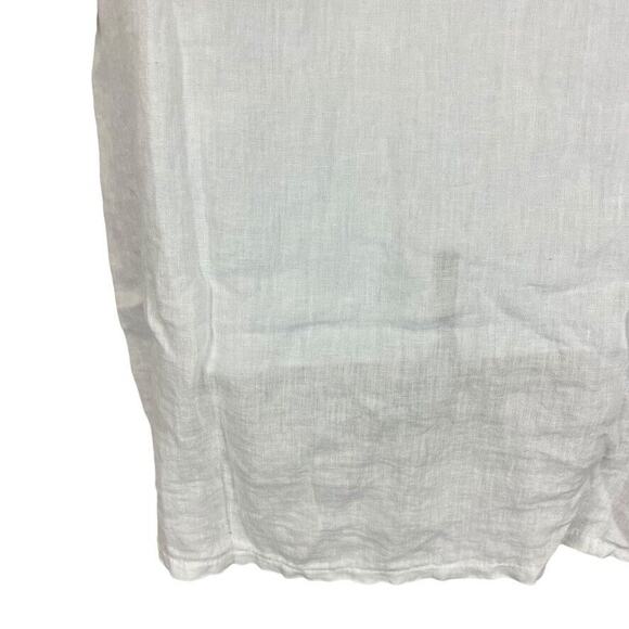 Alessia Pacini Womens Lagenlook 100% Linen White Longling Flowy Top Shirt sz L - Picture 11 of 16